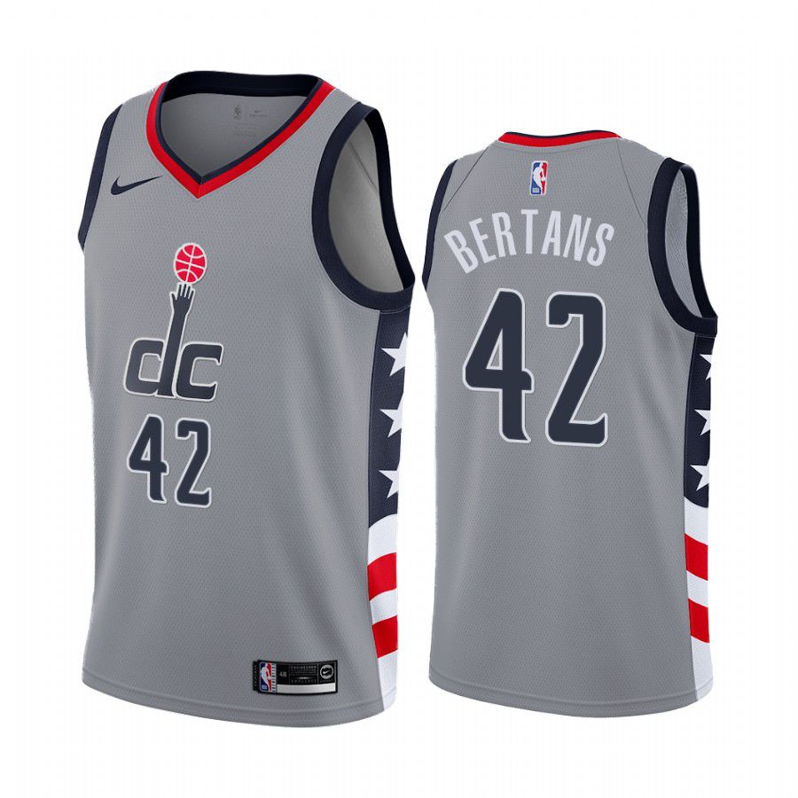 Men Washington Wizards #42 davis bertans gray city edition 2020 nba jersey